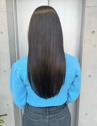 ロング カラー パーマ ヘアアレンジ 透明感/オリーブ/ グレージュ/YUKAのヘアスタイル