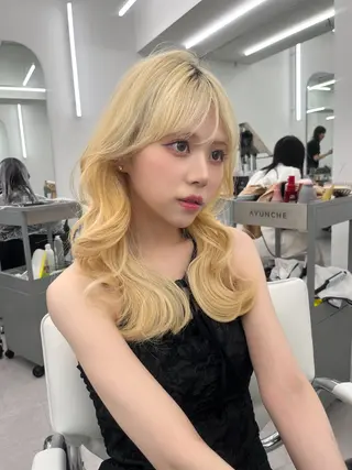 カラー 透明感カラー✨🩵 韓国ヘアkanatoのヘアスタイル