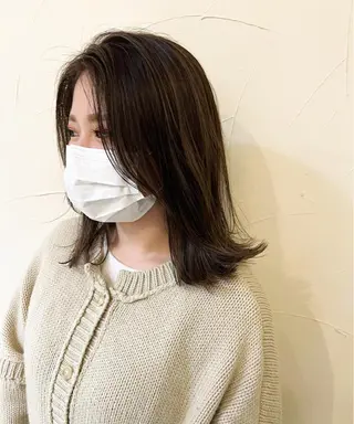 ミディアム カラー 樋野 亮のヘアスタイル