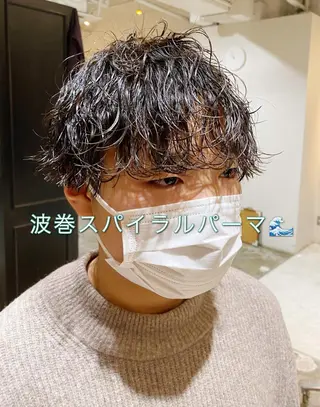 ミディアム メンズ バレイヤージュ職人 🔥代表YU-SHIのヘアスタイル