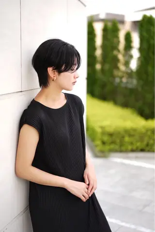ショート 透明感カラー/伊藤 陸/soigneのヘアスタイル