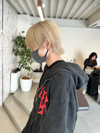 ショート カラー メンズ ハイトーン×似合わせ 🌱中川慎之介のヘアスタイル