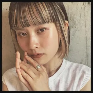 ミディアム カラー パーマ ヘアアレンジ メンズ キッズ ネイル マツエク・マツパ アイブロウ 🌈髪質改善🉐割✨ 🌸“ever”🌸のヘアスタイル