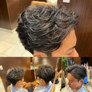 ミディアム 北川 竜也のヘアスタイル