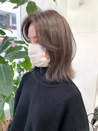 ミディアム カラー レイヤーカット/透明 感カラー🩵中村友美のヘアスタイル