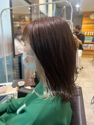 ミディアム カラー パーマ ヘアアレンジ メンズ キッズ ネイル マツエク・マツパ アイブロウ EnBlesS西宮 マンツーマン神道有基のヘアスタイル