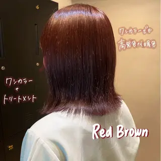 ミディアム カラー 暖色艶color / ボブ🦩Rioのヘアスタイル