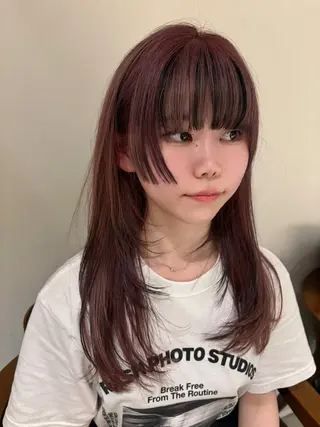ロング 暖色カラー 奥村陽花のヘアスタイル