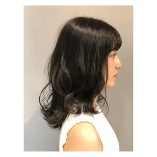 ミディアム カラー パーマ ヘアアレンジ 湯浅 直樹のヘアスタイル