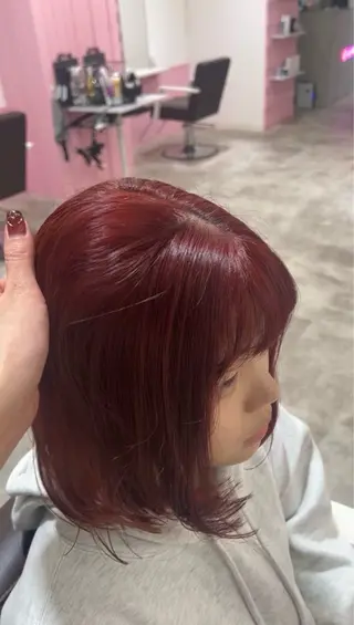 ショート カラー 🎀ダブルカラー/ ピンク×ガーリー🎀のヘアスタイル
