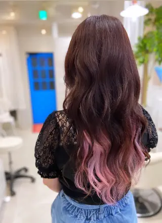 セミロング カラー ヘアアレンジ 次世代シールエクステ 錦糸町 小泉 朋之のヘアスタイル