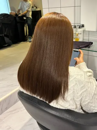 セミロング カラー 表参道♡暗髪♡ 艶カラー♡アユミのヘアスタイル