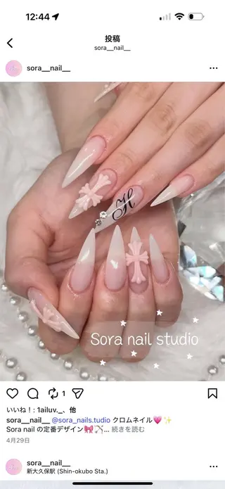 ネイル Sora nail 長さ出し専門店のネイルデザイン