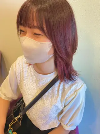 ミディアム カラー パーマ ヘアアレンジ ちひろ /似合わせカラーのヘアスタイル