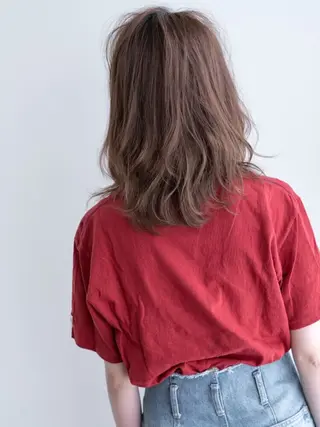 ミディアム カラー パーマ ✂︎美容室✂︎ hiroマンツーマンのヘアスタイル
