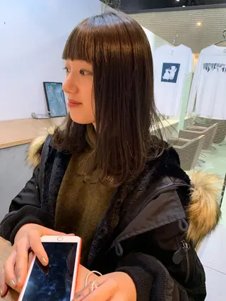 セミロング カラー 怪我のため6月末 復帰予定田中瑞希🍃のヘアスタイル