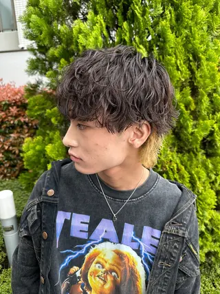 ショート カラー パーマ ヘアアレンジ メンズ 亀井隆汰/メンズ専門 パーマ特化美容師のヘアスタイル