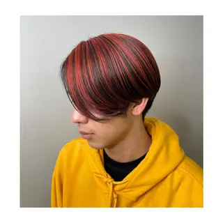 ミディアム カラー ヘアアレンジ メンズ 二ヶ月綺麗なデザイン カット/星野六三四のヘアスタイル