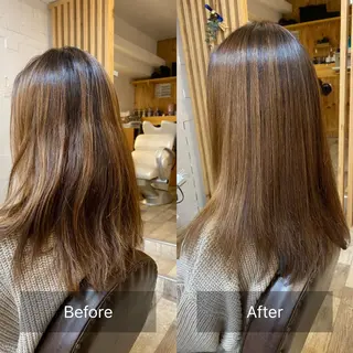 セミロング 髪質改善✨ 角谷　勇のヘアスタイル