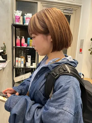 ミディアム カラー 赤み消しカラー/ ナチュラル/トモキのヘアスタイル
