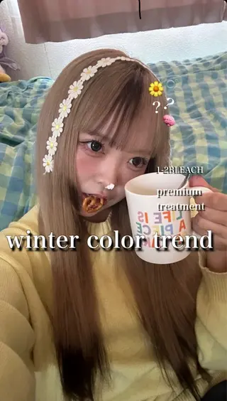 ロング 艶髪ハイトーンカラー 渋谷🎀ririkaのヘアスタイル