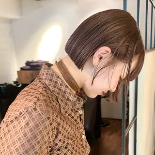 ショート カラー 🤎ono/ 切りっぱなしボブ🤎のヘアスタイル