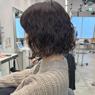 ショート パーマ 髪質改善ストレート /暖色カラー🎀🪞のヘアスタイル