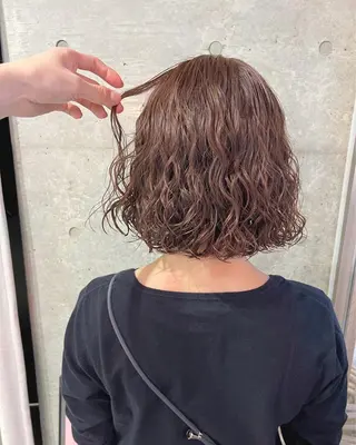 ショート パーマ ボブパーマコテ巻き風 パーマNo1深江秀平のヘアスタイル