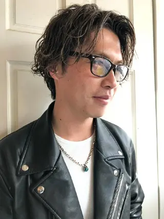 メンズ パーマ ショート✨ボブ✨代表 新田見美仁のヘアスタイル