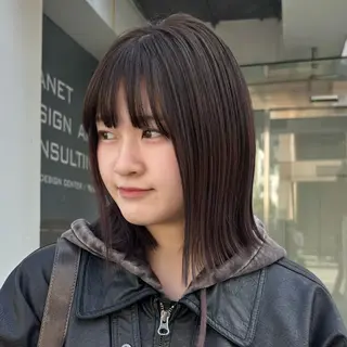 ミディアム 盛れる透明感カラー・ momokaのヘアスタイル