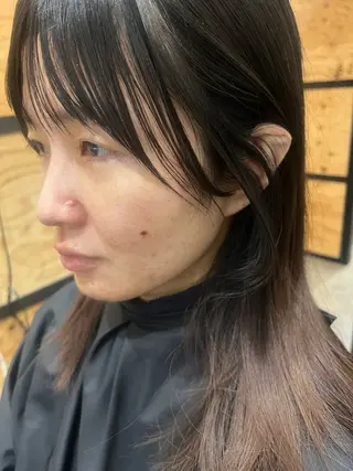 セミロング カラー 久木原 ゆりのヘアスタイル