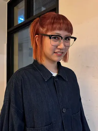 ミディアム カラー aya/ブリーチ/ ボブ/ショートのヘアスタイル