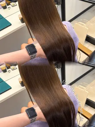 ロング MAKO/モテ髪/ ハイトーン/赤みなしのヘアスタイル