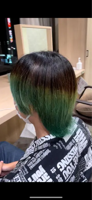 ミディアム カラー 港南台短髪特化 フェザーパーマのヘアスタイル