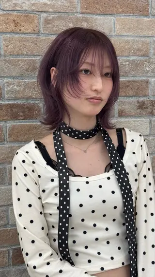 ミディアム カラー パーマ特化 山本悠世のヘアスタイル