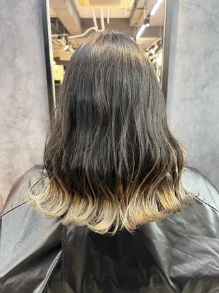 ミディアム カラー ヘアアレンジ キッズ ネイル マツエク・マツパ 透明感カラー🤎 ゆりのヘアスタイル