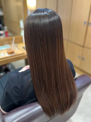 ロング 韓国風ﾊﾟｰﾏ❁﻿ fu-ka❁艶ｶﾗｰのヘアスタイル