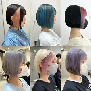 ショート カラー ボブ×艶髪｜ 艶カラー🩶石橋怜大のヘアスタイル