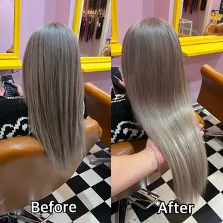 ロング シール＋ちび編み込み エクステ梅田🐨のヘアスタイル