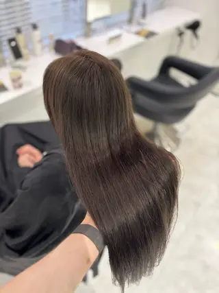 ロング カラー 流行りの透明感カラー ×縮毛矯正🤍ユウのヘアスタイル