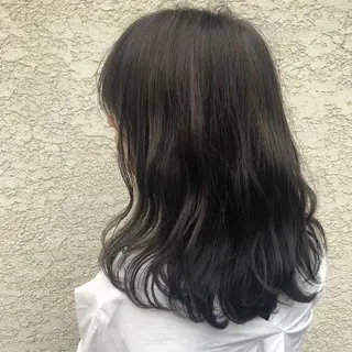 セミロング カラー ニュアンスパーマ/ レイヤー/茶屋町のヘアスタイル