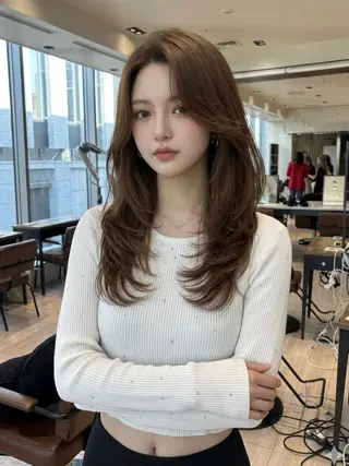 ロング カラー SHION/銀座 まとまるカット🩵のヘアスタイル