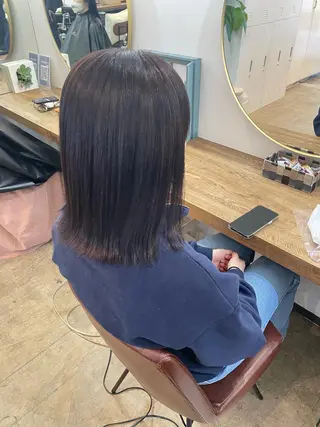 ミディアム カラー 【完全個室】髪質改善 暖色カラー/山崎唯奈のヘアスタイル