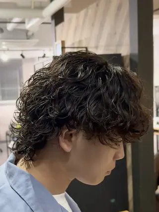 ミディアム パーマ メンズ 【メンズ特化美容師】 大河内 名駅のヘアスタイル