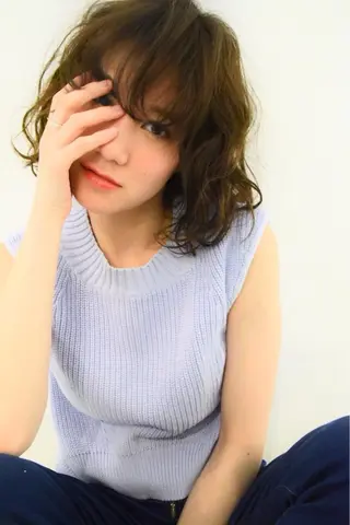 ミディアム カラー パーマ ヘアアレンジ メンズ キッズ ネイル マツエク・マツパ EnBlesS西宮 マンツーマン神道有基のヘアスタイル