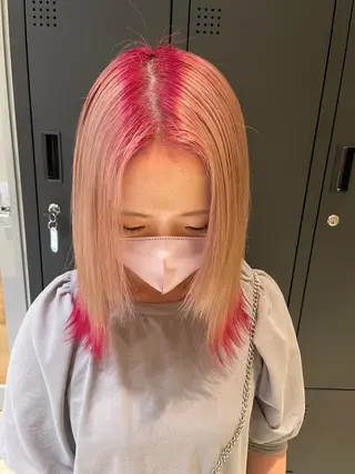 ミディアム カラー ハイトーン×髪質改善 KENTAのヘアスタイル