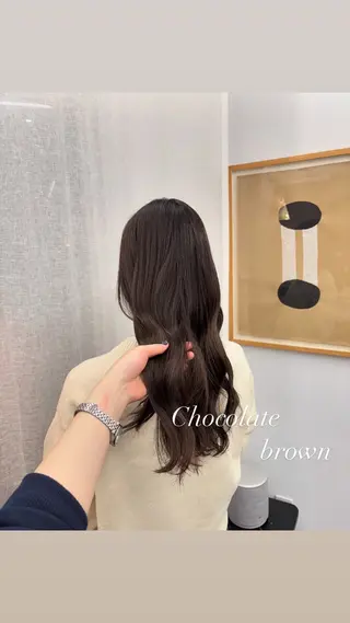 ロング カラー ヘアアレンジ 【ヤマザキアヤメ】 艶カラー/縮毛矯正のヘアスタイル