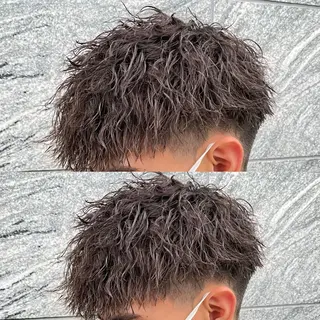 ショート カラー パーマ ヘアアレンジ メンズ キッズ 🔥メンズパーマ🔥 菅原楓のヘアスタイル