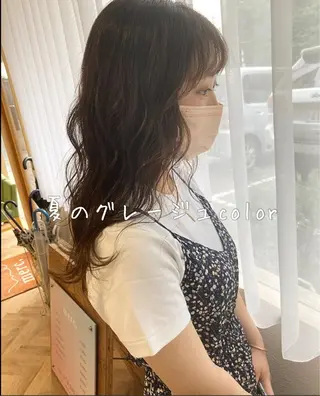 セミロング カラー パーマ ヘアアレンジ メンズ キッズ ネイル マツエク・マツパ merc. 🌼せのおのヘアスタイル