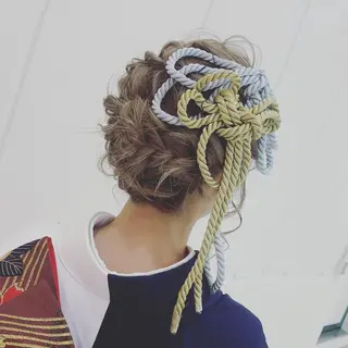 セミロング ブリーチなしWカラー ヘアセット菜希のヘアスタイル